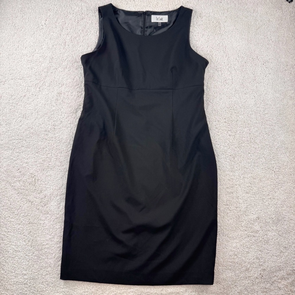 Le Suit Womens Black Sleeveless Sheath Dress‎ Lined Career Workwear Size 12